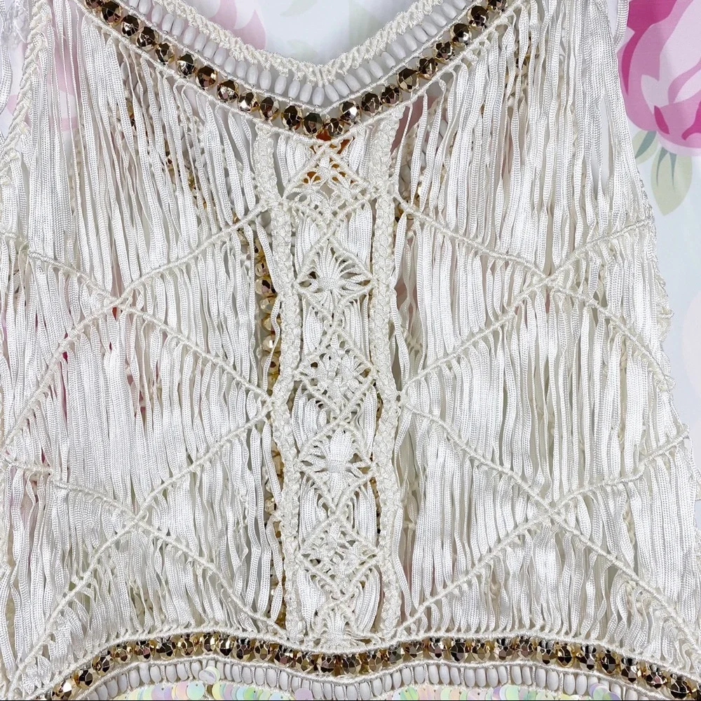 NEW Free People x IXIAH Sombre Crochet Macrame Mini Dress M L - Picture 12 of 15